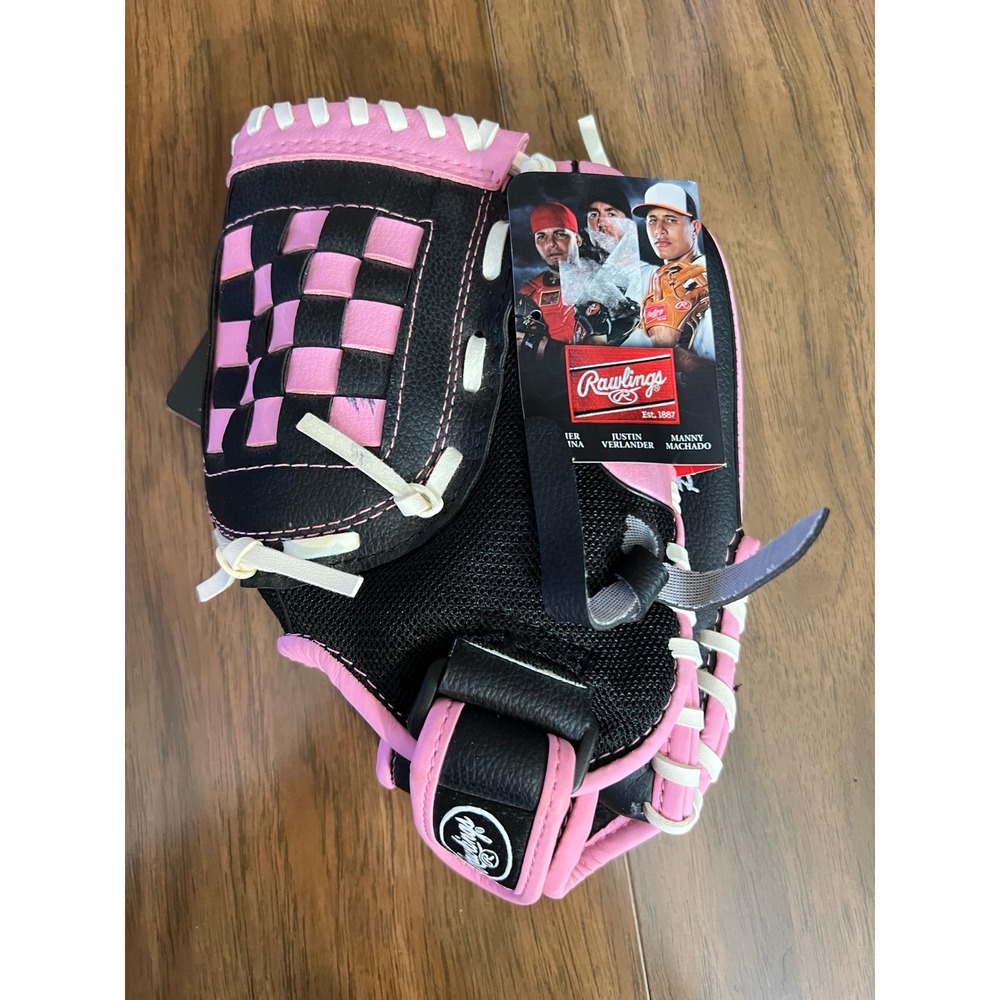 Rawlings Baseball Glove Youth 11 Inch PL11S Pink Black Basket Web Fastpitch
